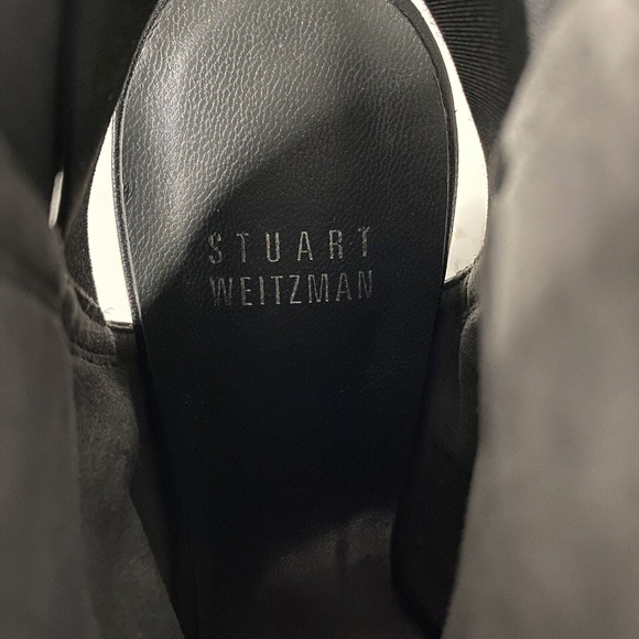 Stuart Weitzman Hereitis Open Toe Leather Boot Black Criss Cross Elastic… - Picture 8 of 10